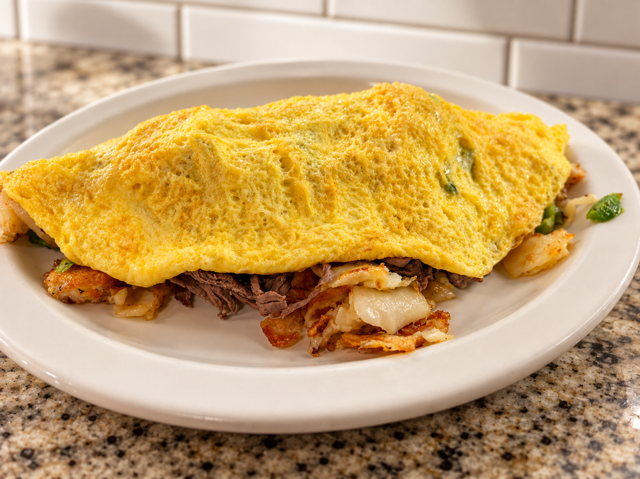 Philly Cheesesteak Omelet.