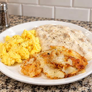 Egg, Biscuits & Gravy