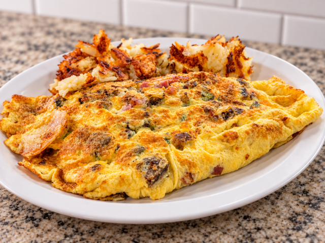 Meat & Cheese Lover's Omelet.