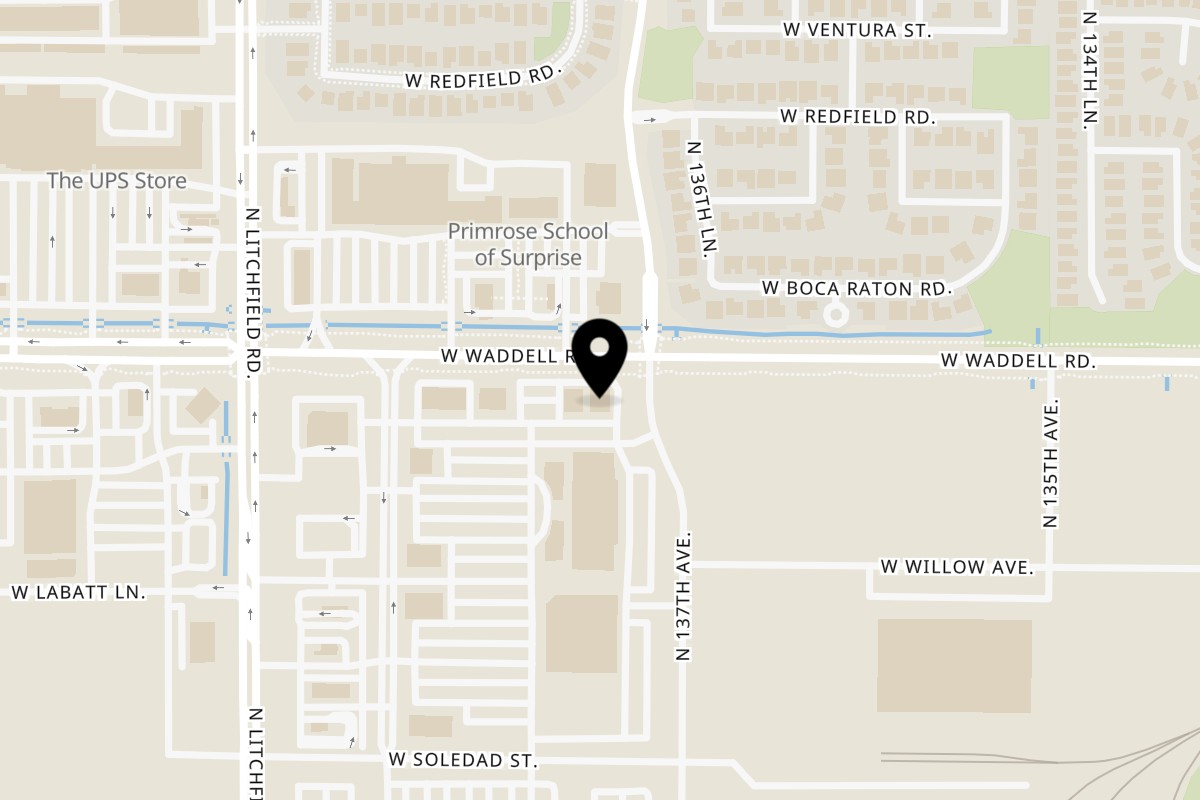 Map showing the location of AZ Diner on 13765 Litchfield Rd in Surprise